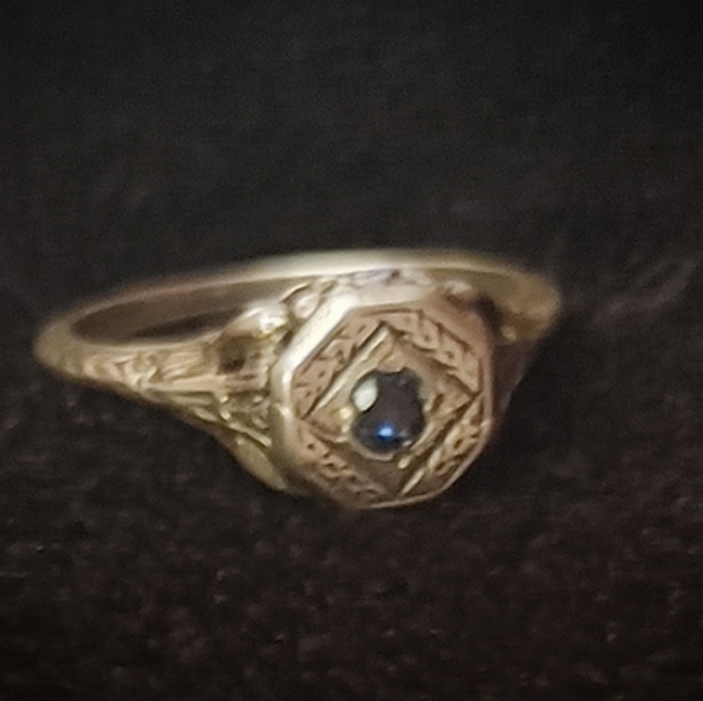 Old estate genuine blue diamond ring